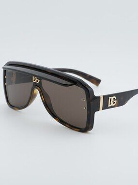 Dolce & Gabbana DG6205 502/73 Sunglasses Havana Square Frame, Brown Lenses